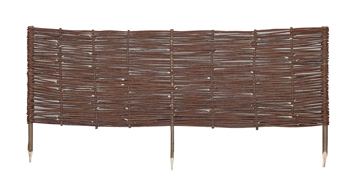 Beeteinfassung aus Weide geölt 120 x 40/55 cm