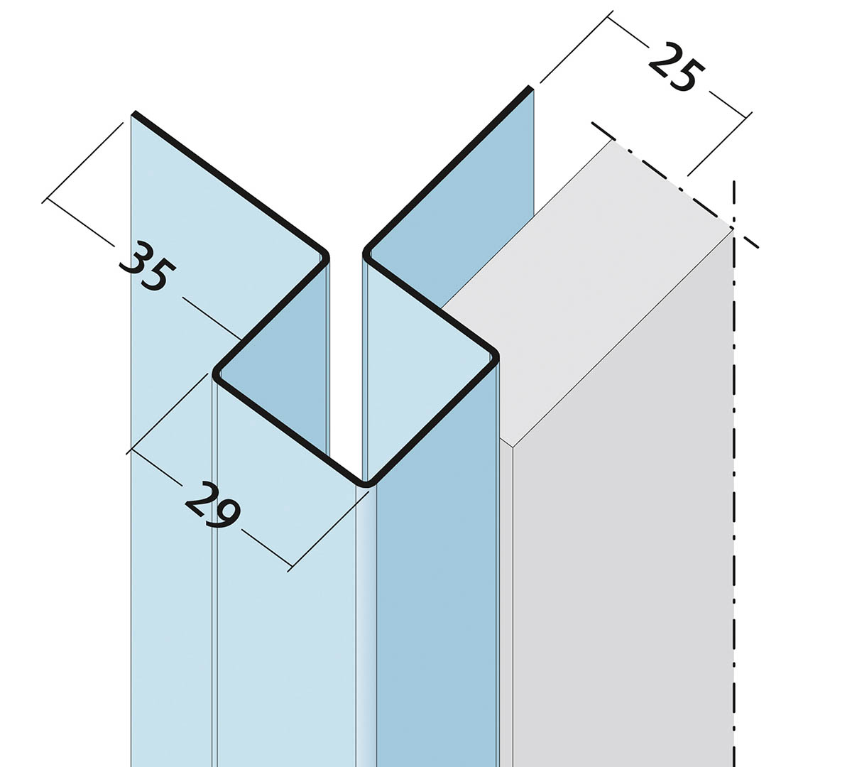 Fassadeneckprofil Außenecke geschlossen