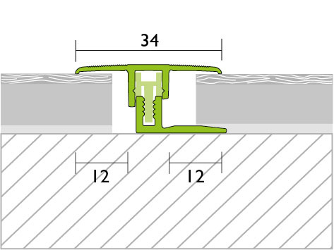 PROCOVER, Übergangsprofil für gleichhohe Bodenbeläge von 6,5 -15 mm