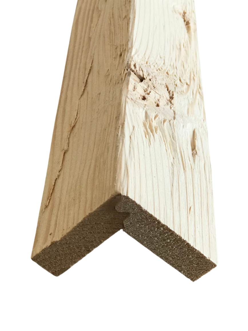 Blockwandschalung Winkelleiste Fichte Natur gehackt