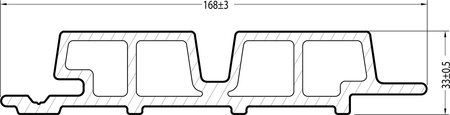 WEO60 Fassadenprofil WPC 33x170x2900mm