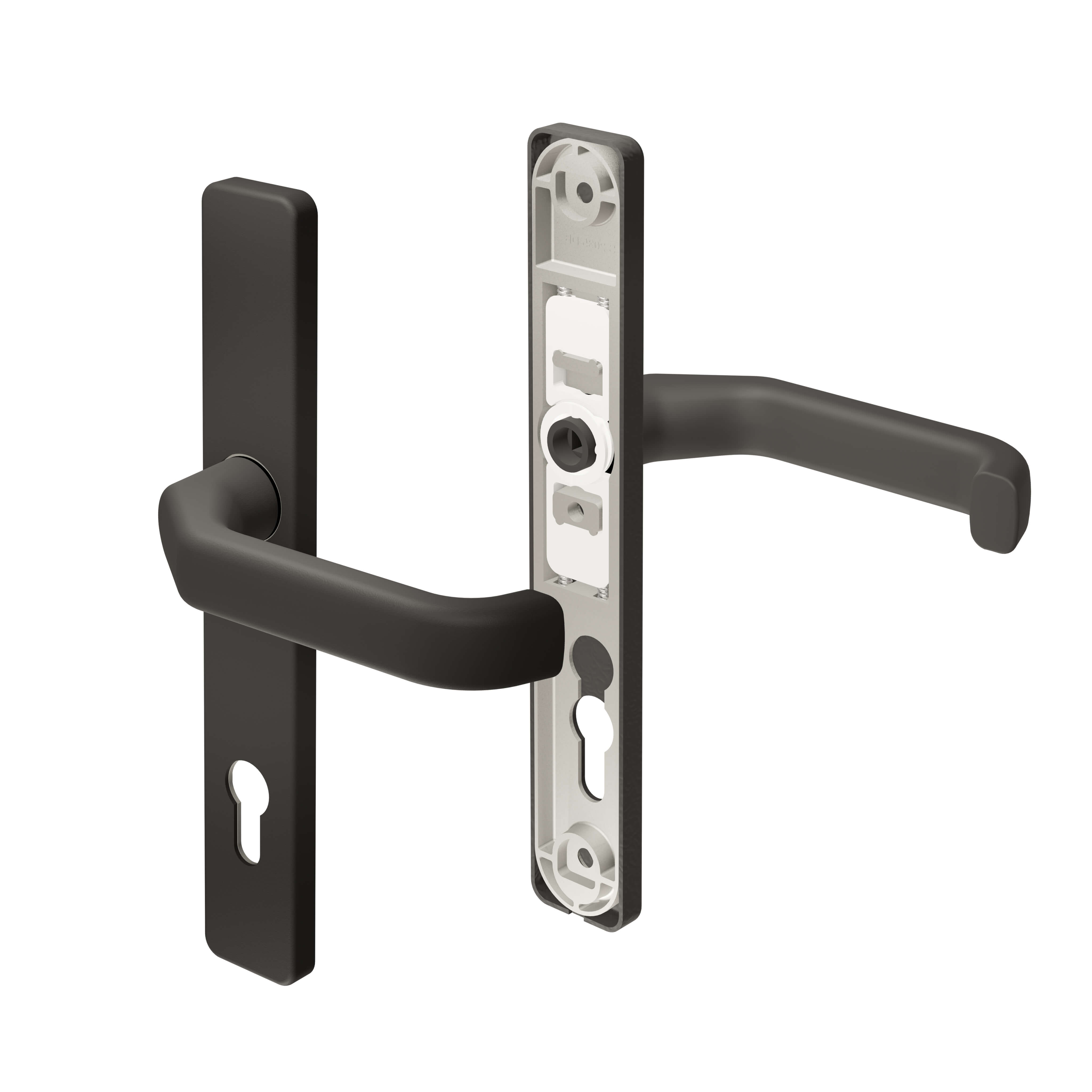 Gartentor Drückergarnitur Alu anthrazit Klinke