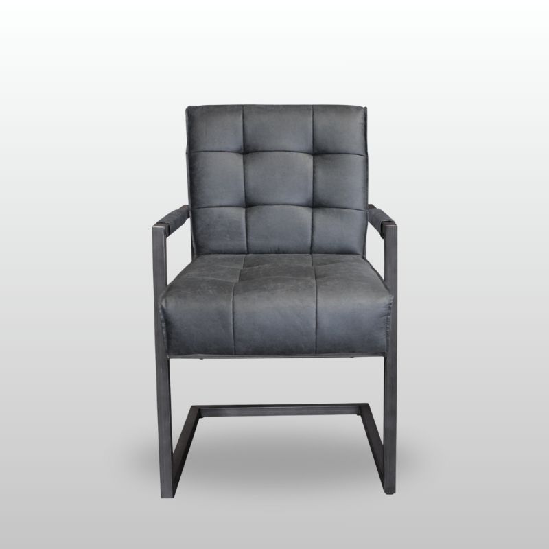 Lederstuhl Jim mit Armlehne frontal
