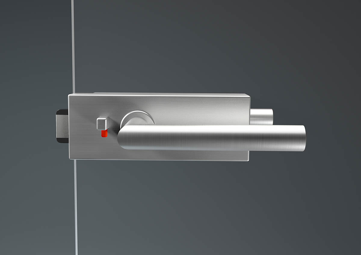 Glastürbeschlag Puristo S Edelstahl matt ohne Griff