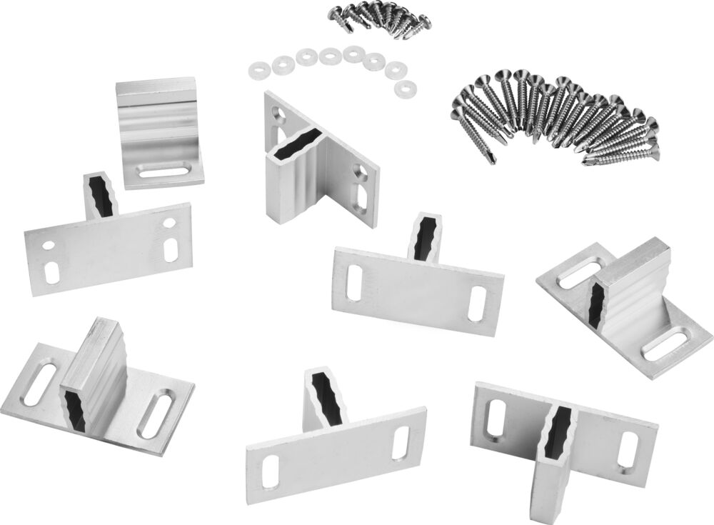 Aluminium T-Beschlagset hellgrau