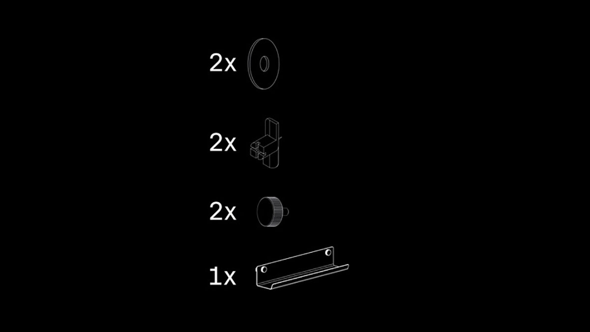 Metallregal schmal Lasse Lieferumfang