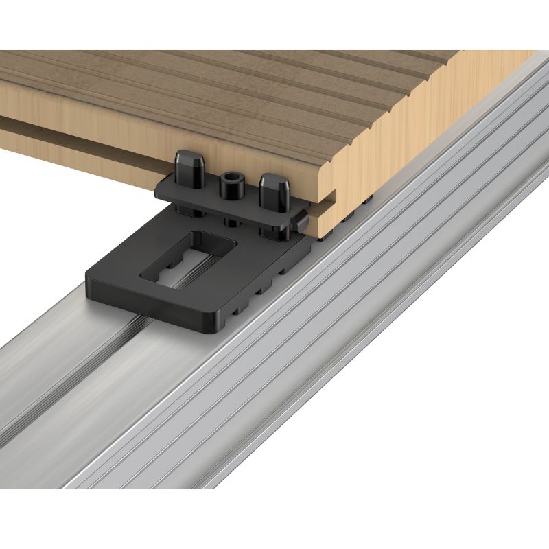 Universal Clip für HolzWPC mit Aluschraube Anwendung