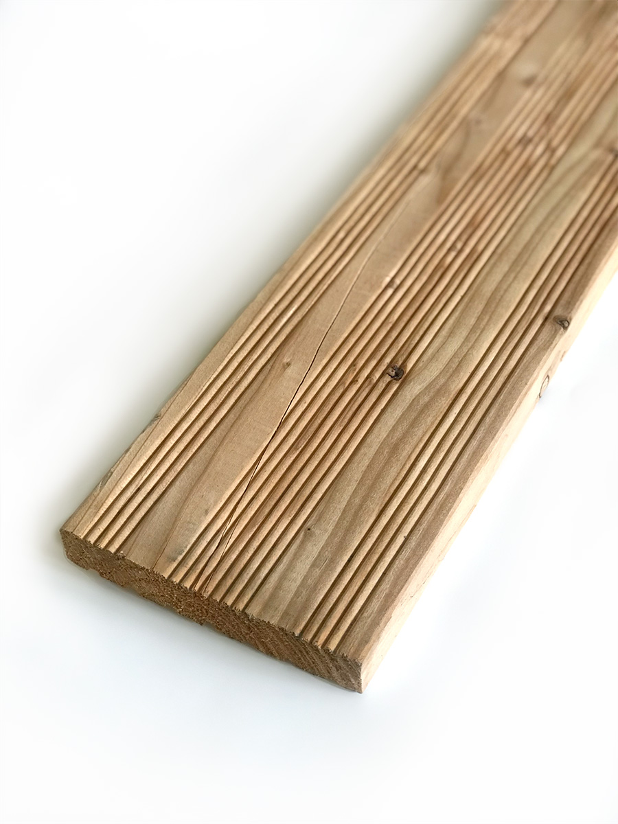 Terrassendielen Lärche naturbelassen 24x138mm - semi-geriffelt