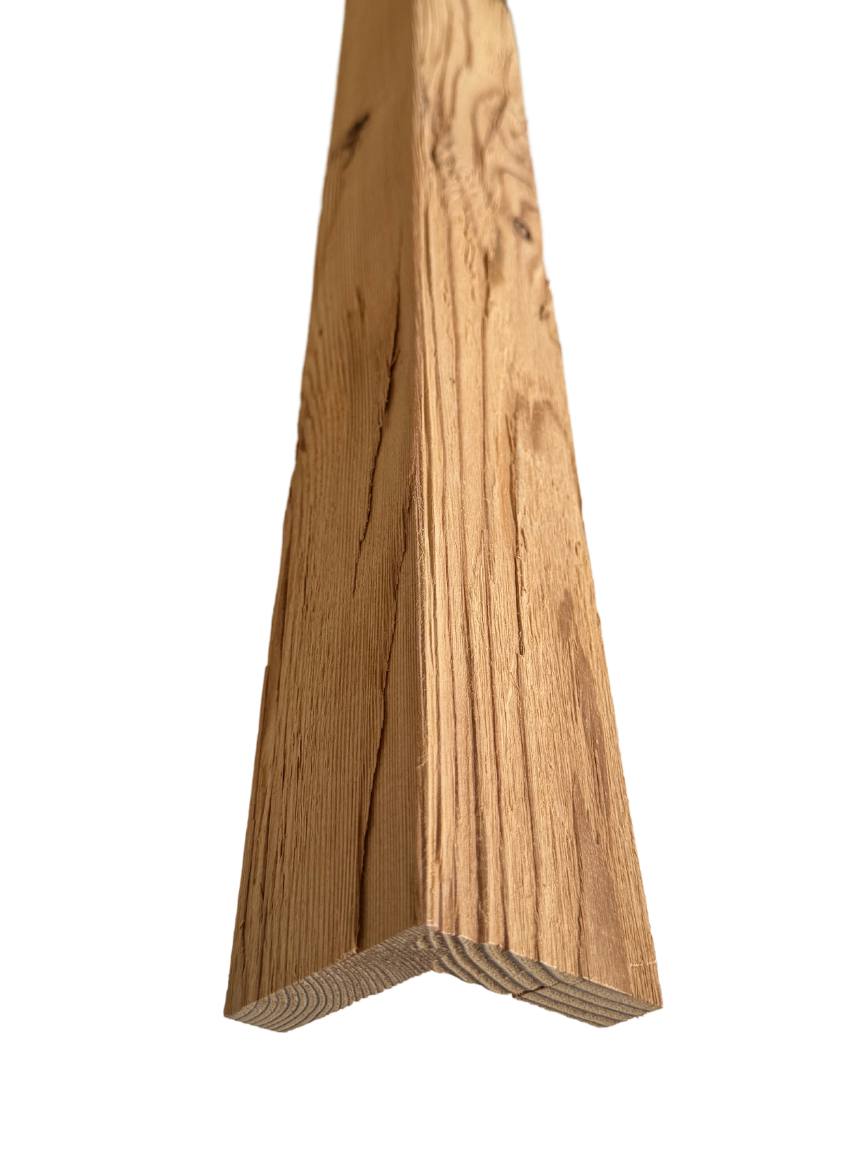 Holz Winkelleiste Nostalgielärche gehackt 70 x 67 mm