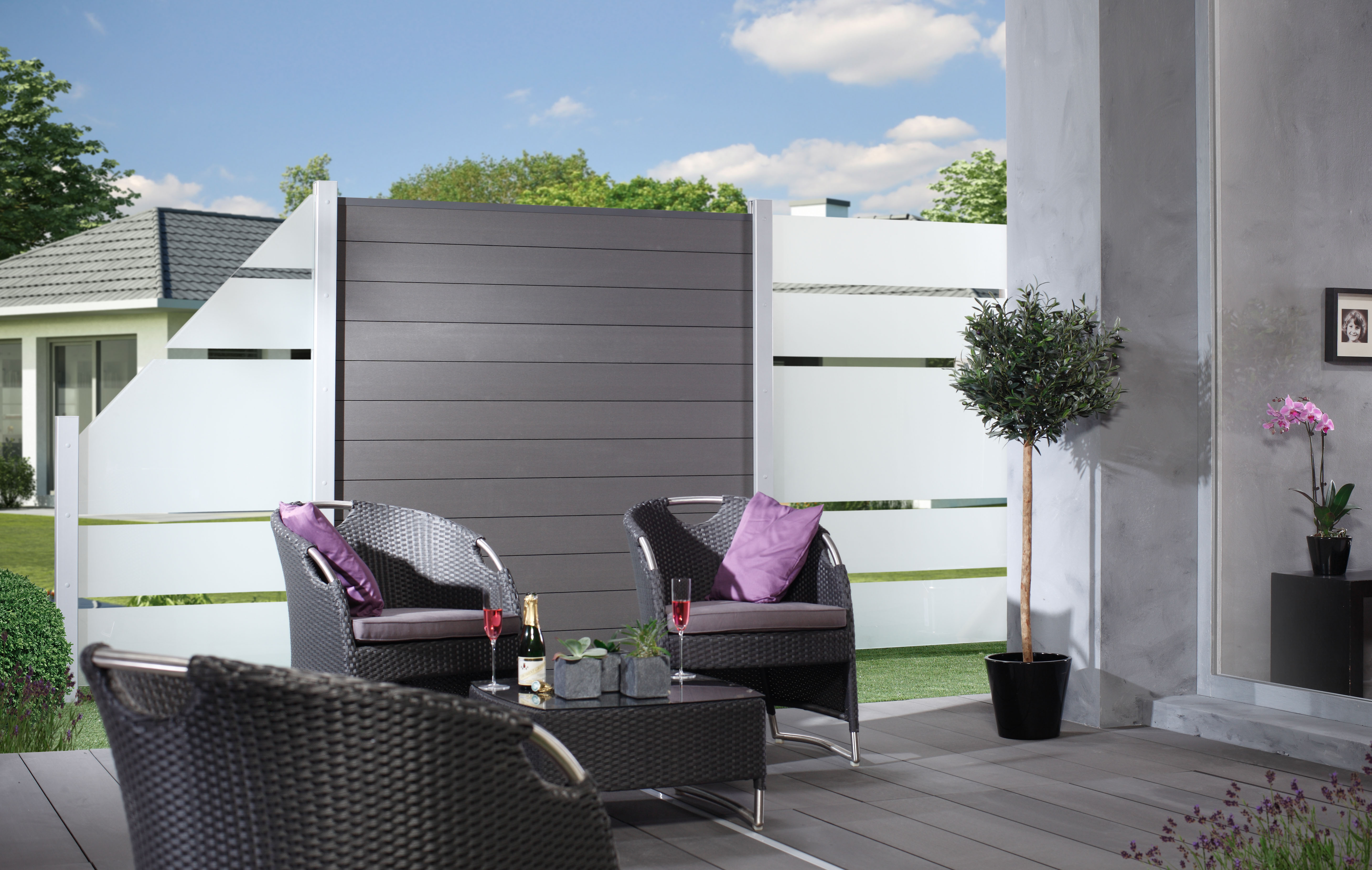 Sichtschutz Terrasse Glas
