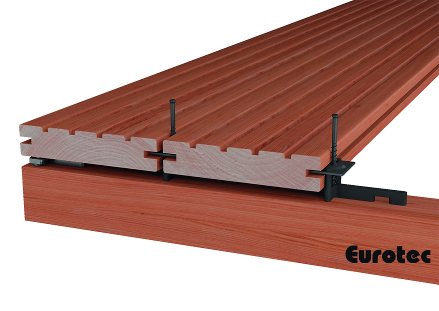 T-Stick A2, 5mm Abstand für unsichtbare Befestigung von seitlich genuteten Dielen