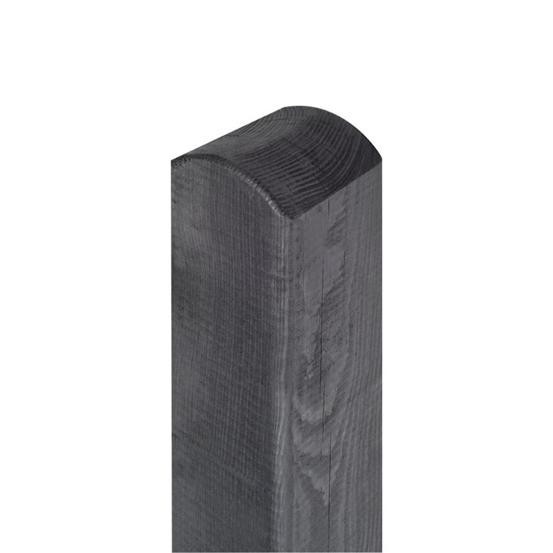 Pfosten mit Kopfrundung anthrazit lasiert 9 x 9cm