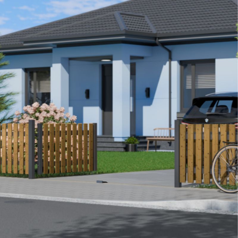 KIBU Thermo-Holz Vorgarten Doppeltor  Ambiente