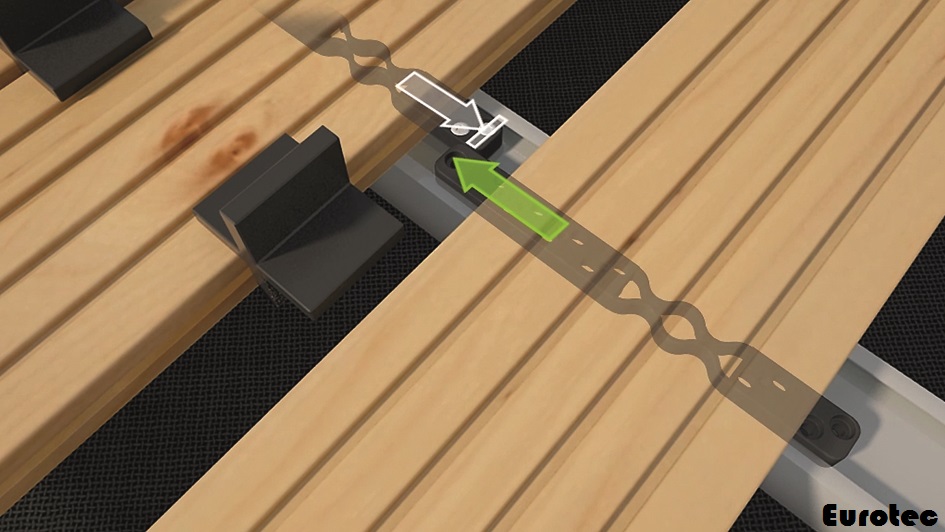 Terrassengleiter zur unsichtbaren Befestigung von Terrassendielen