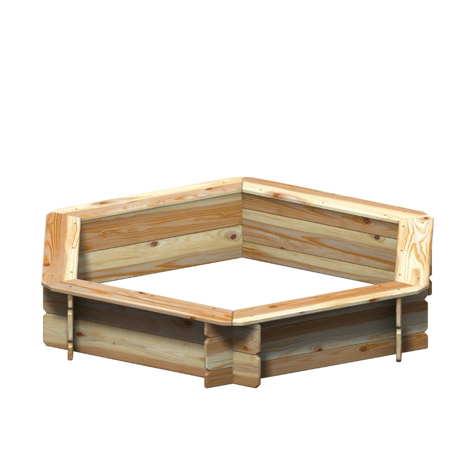 BEO 6 eckiger Sandkasten Lärche natur