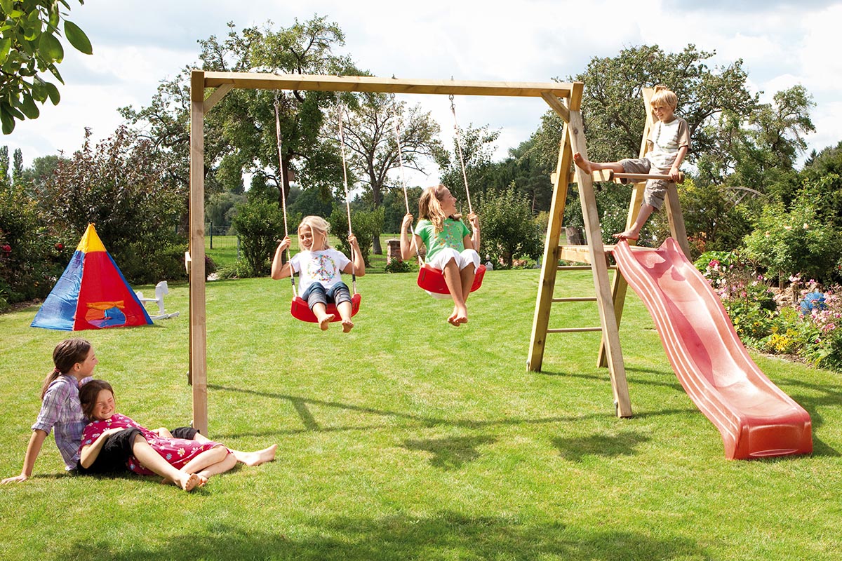 WINNETOO Massiv-Doppelschaukel m. Podest