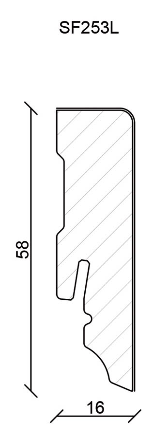 Sockelleiste Eiche furniert 58mm