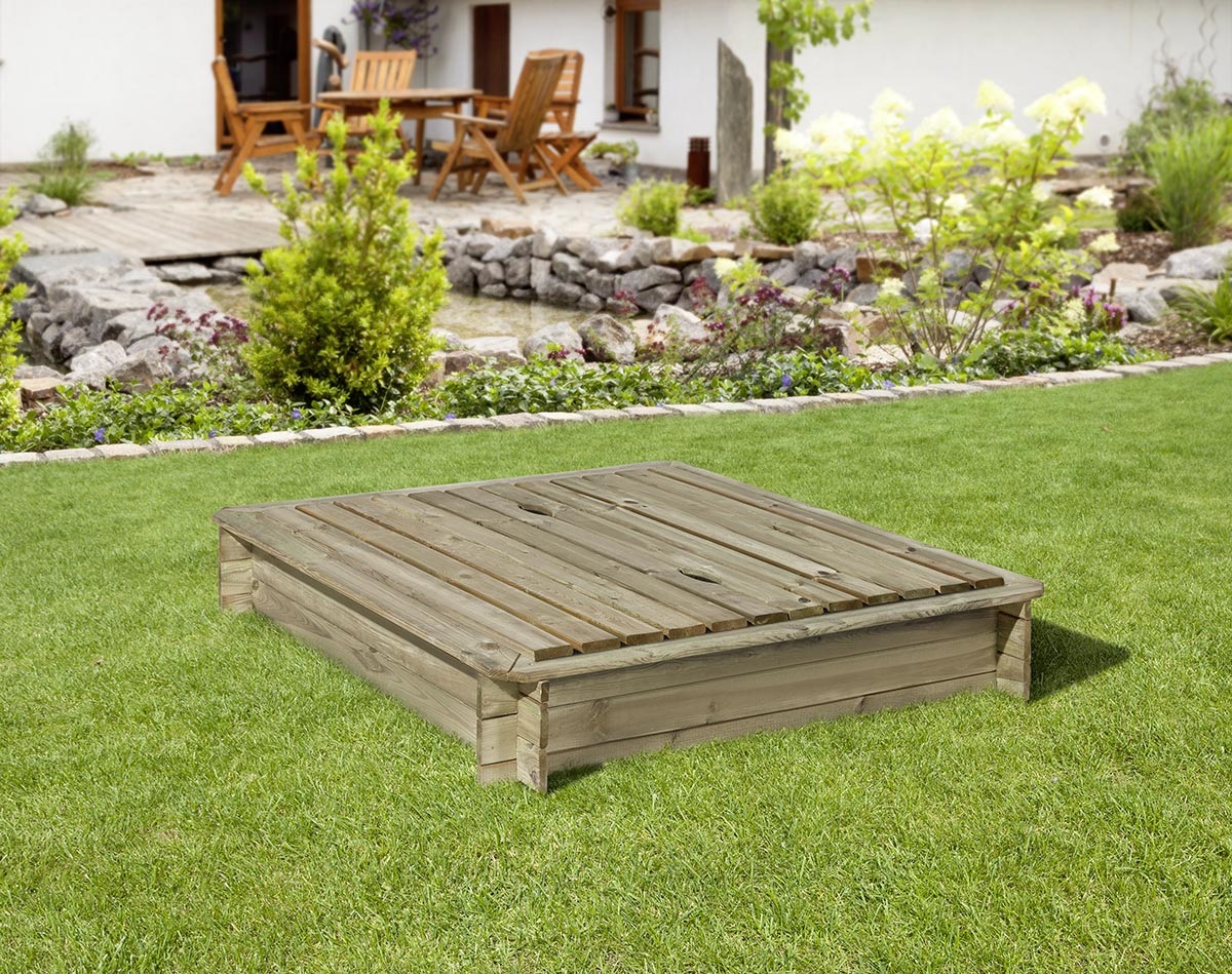 Holz Sandkasten Phil 140x140 cm