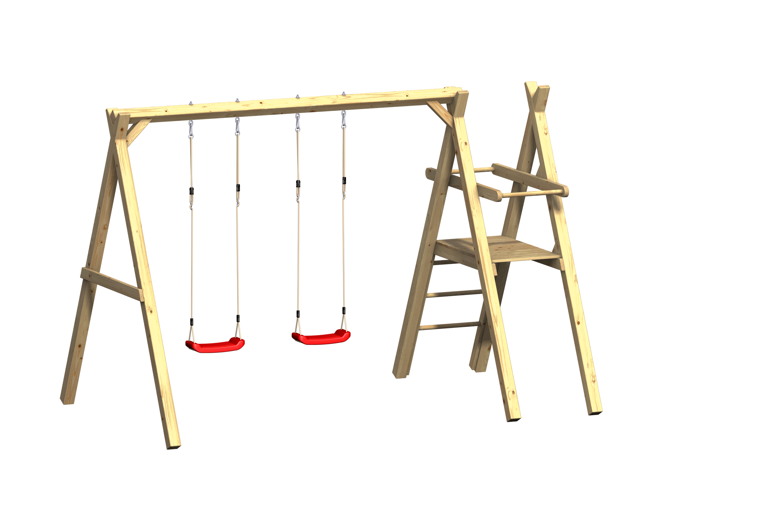 WINNETOO Massiv-Doppelschaukel m. Podest