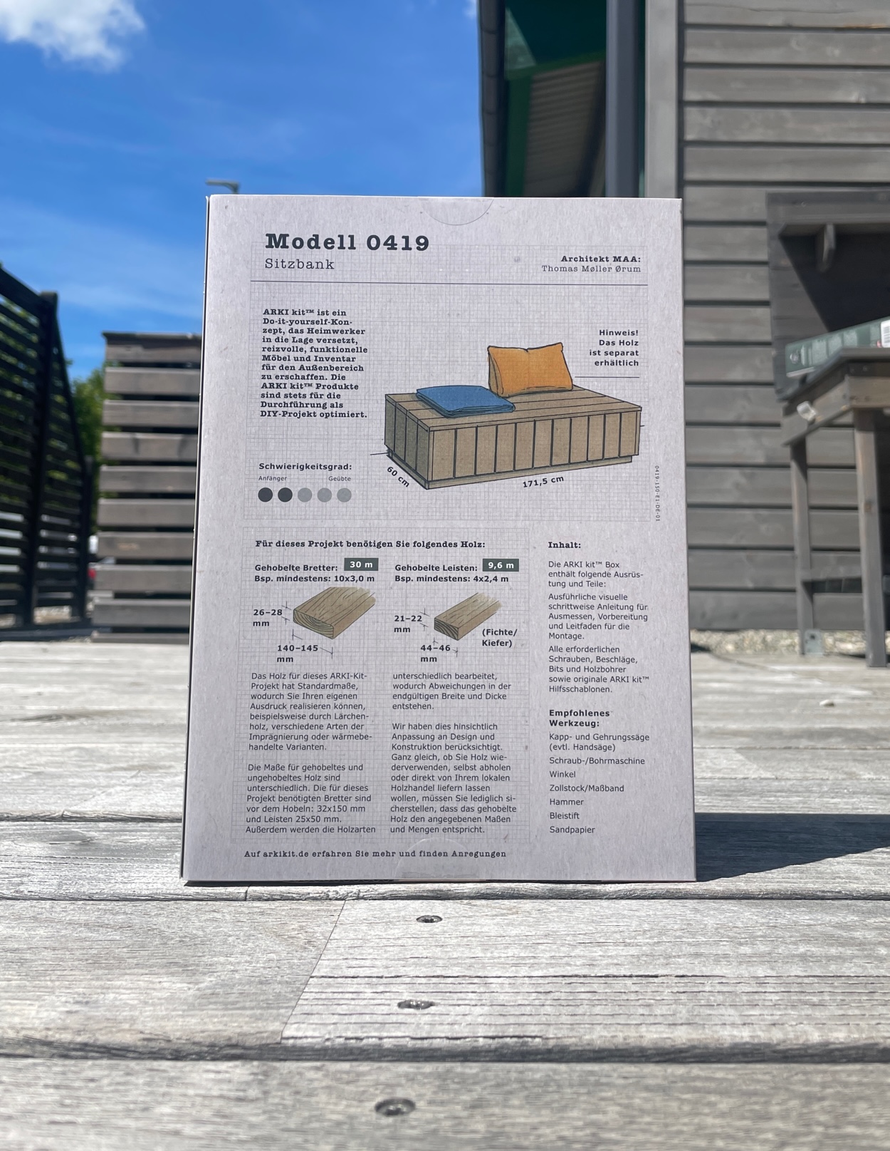 Arki Kit Sitzbank zum selber bauen