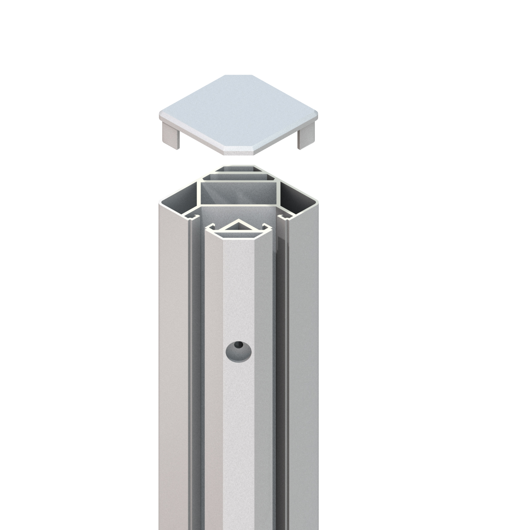 SYSTEM Eck-Klemmpfosten silber