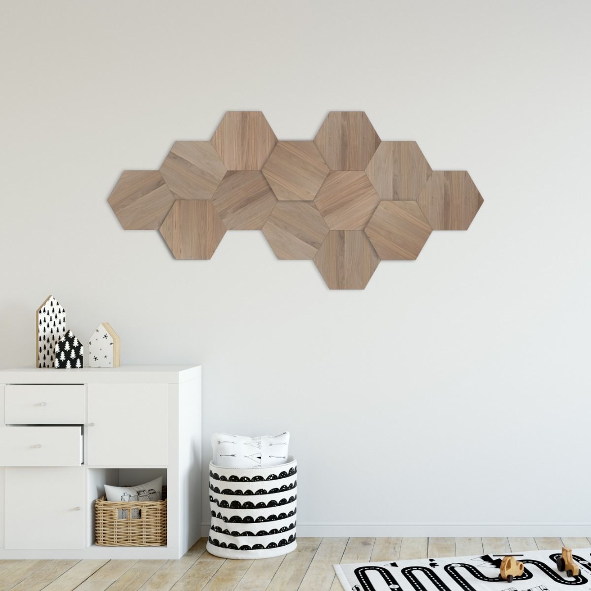 Wunderwerk Holz Deko Hexagon Walnuss
