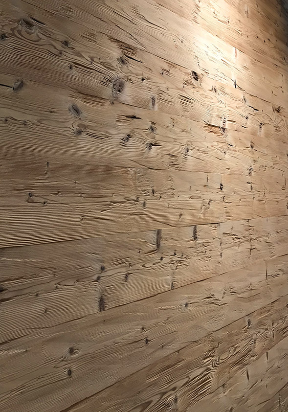 19x196mm Blockwandschalung Thermofichte gehackt / gebürstet