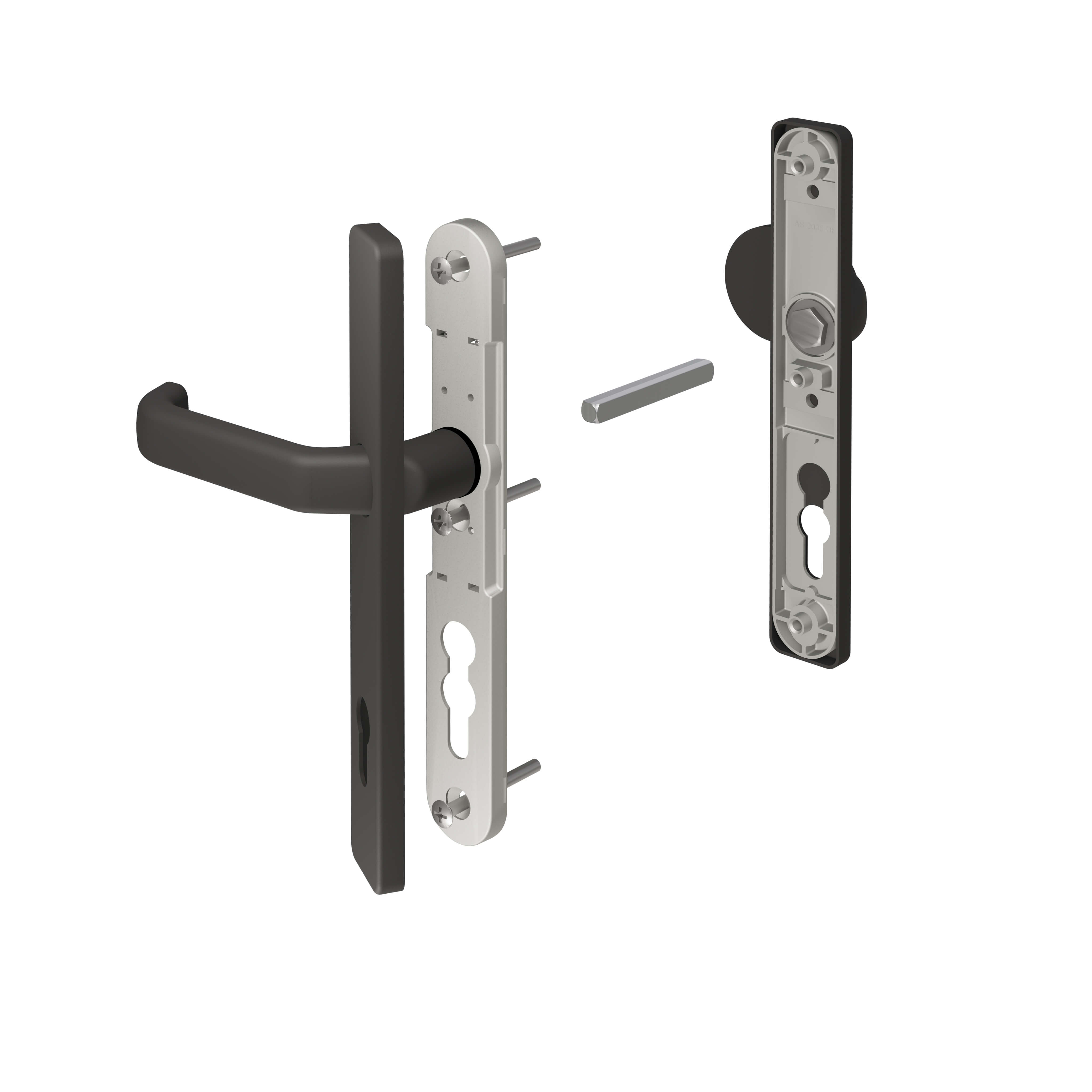 Gartentor Drückergarnitur Alu anthrazit Set