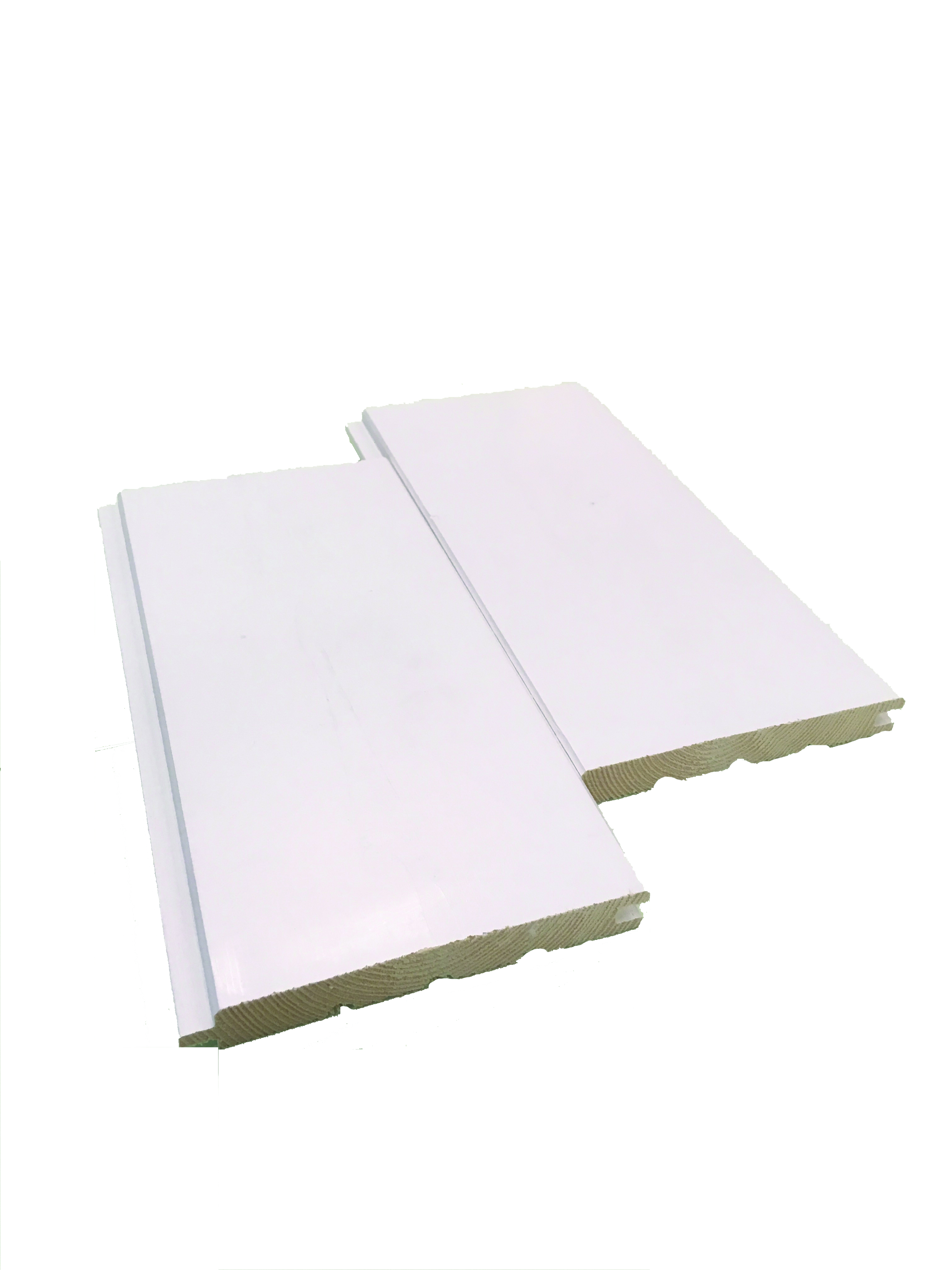 18 x 146mm Rundprofil nord. Fichte weiß RAL 9016 deckend
