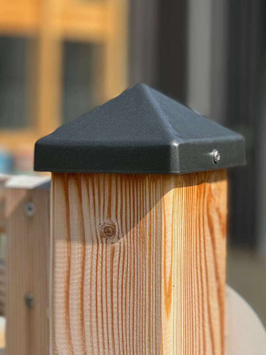 Pfostenkappe Alu beschichtet für Holzpfosten eckig 90 x 90 mm