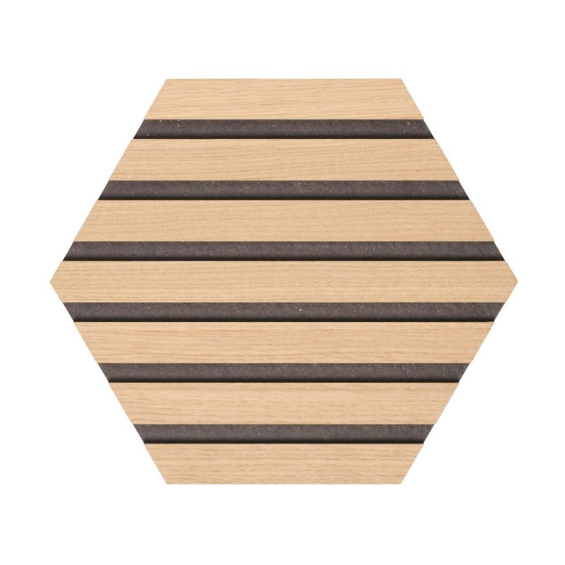 Hexagon Wanddeko profiliert Eiche