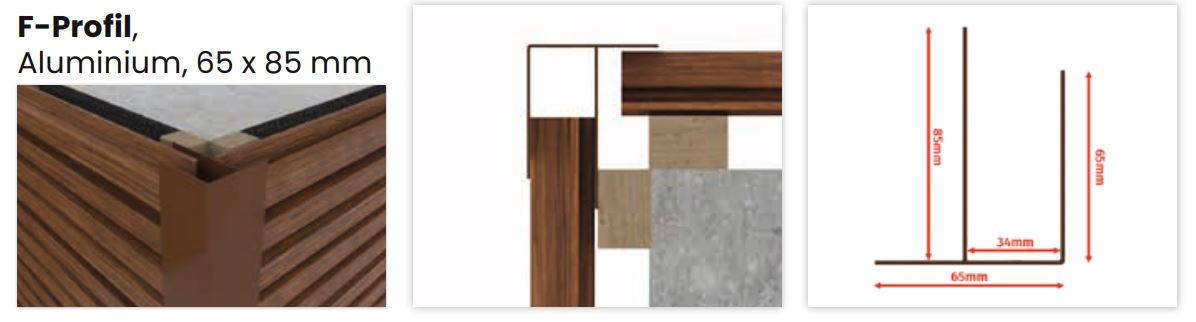 WEO35 Alu F-Profil für WEO35 Fassadenprofil 300cm