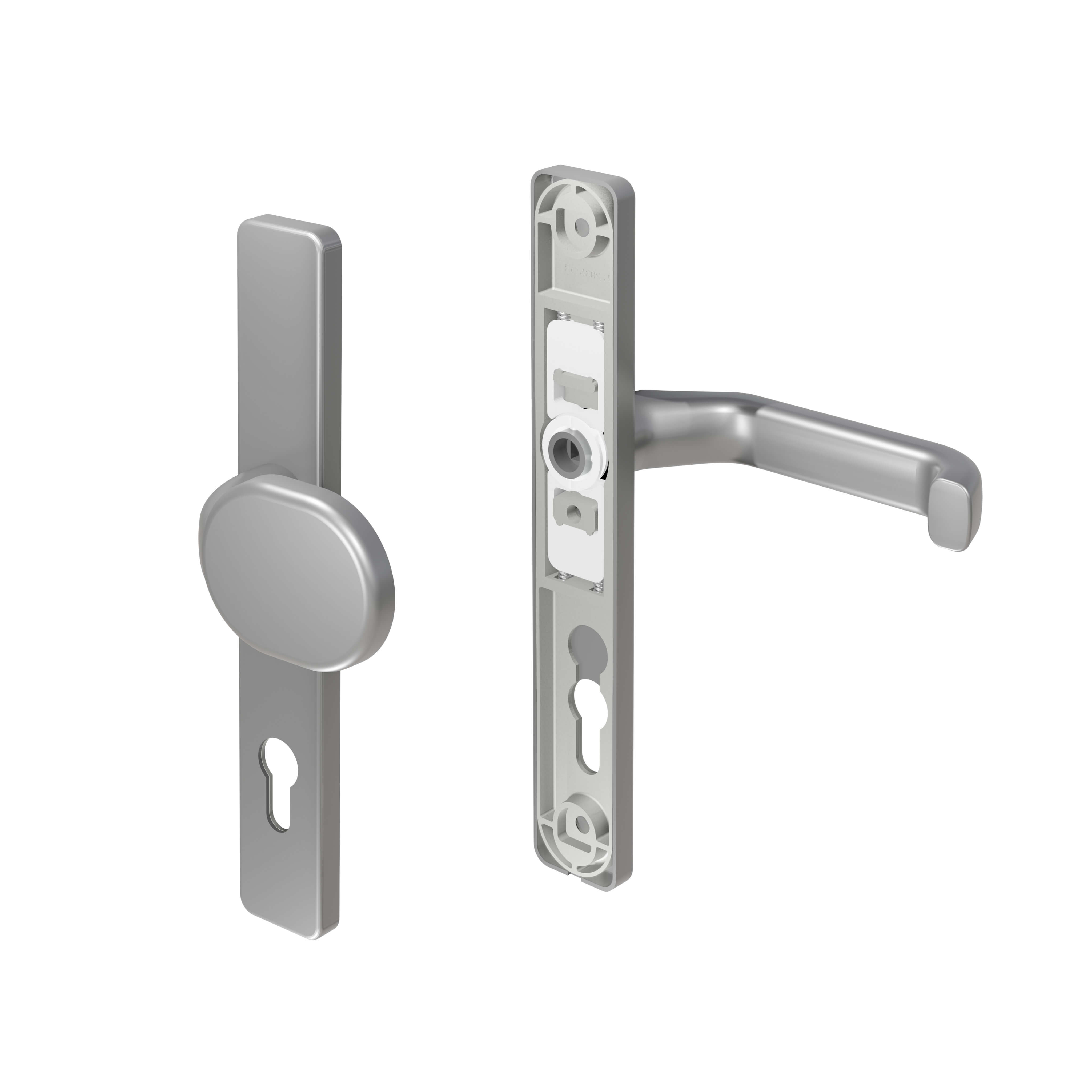 Gartentor Drückergarnitur Alu edelstahloptik Knauf