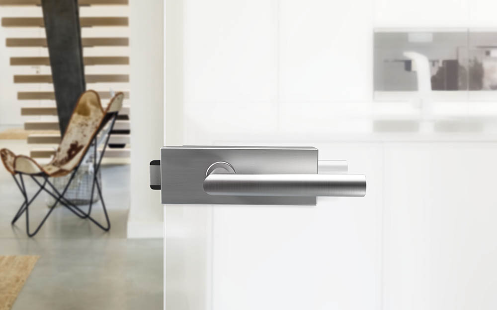 Glastürbeschlag Puristo S UV Edelstahl matt ohne Griff