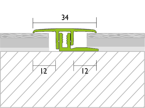PROCOVER, Übergangsprofil für gleichhohe Bodenbeläge von 6,5 -15 mm