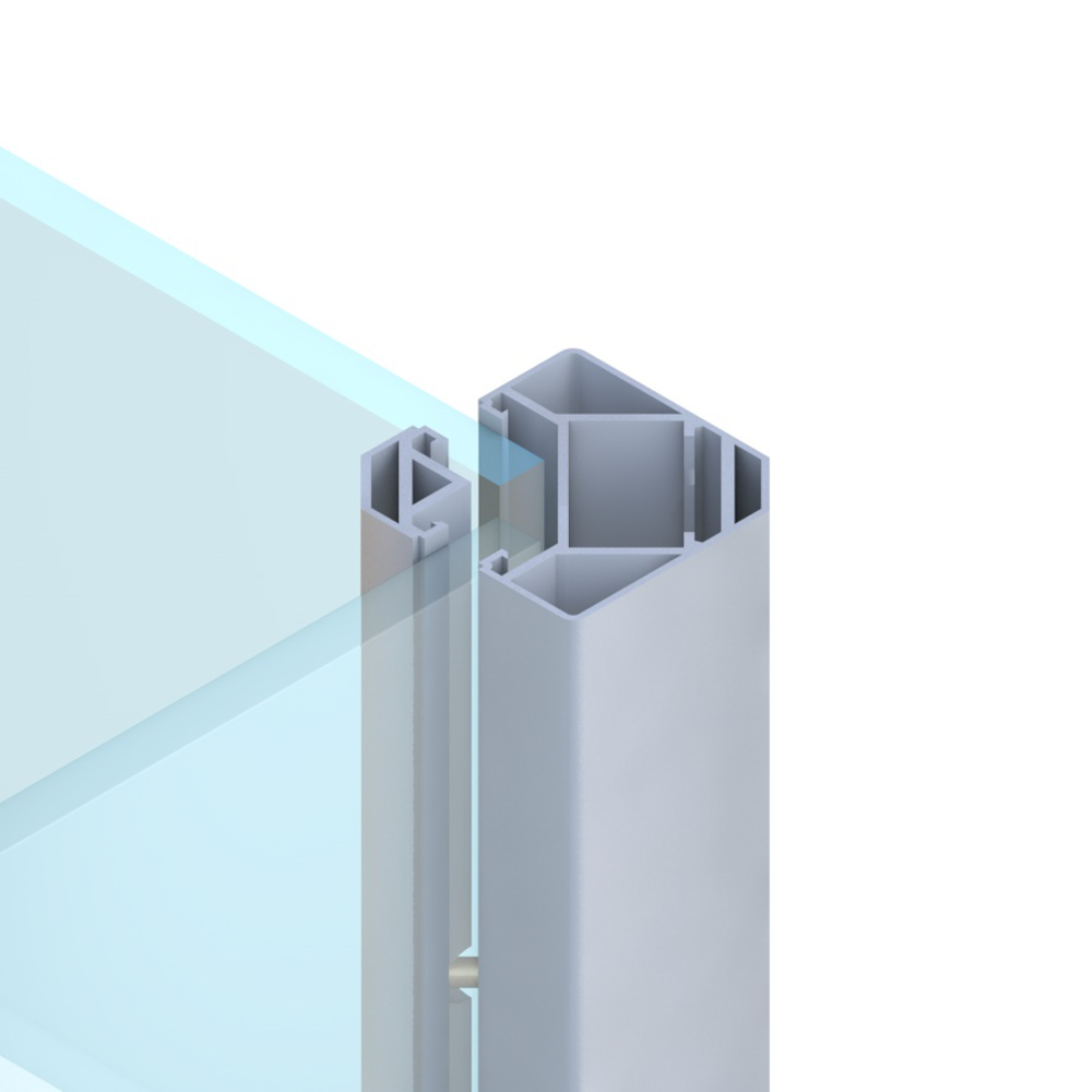 SYSTEM Eck-Klemmpfosten silber