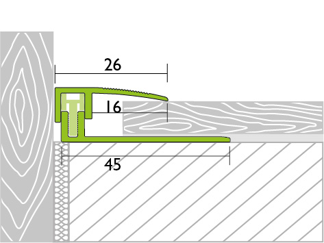 PROVARIO Universal, Abschlussprofil 7 - 18 mm, mit extra breitem Basisprofil
