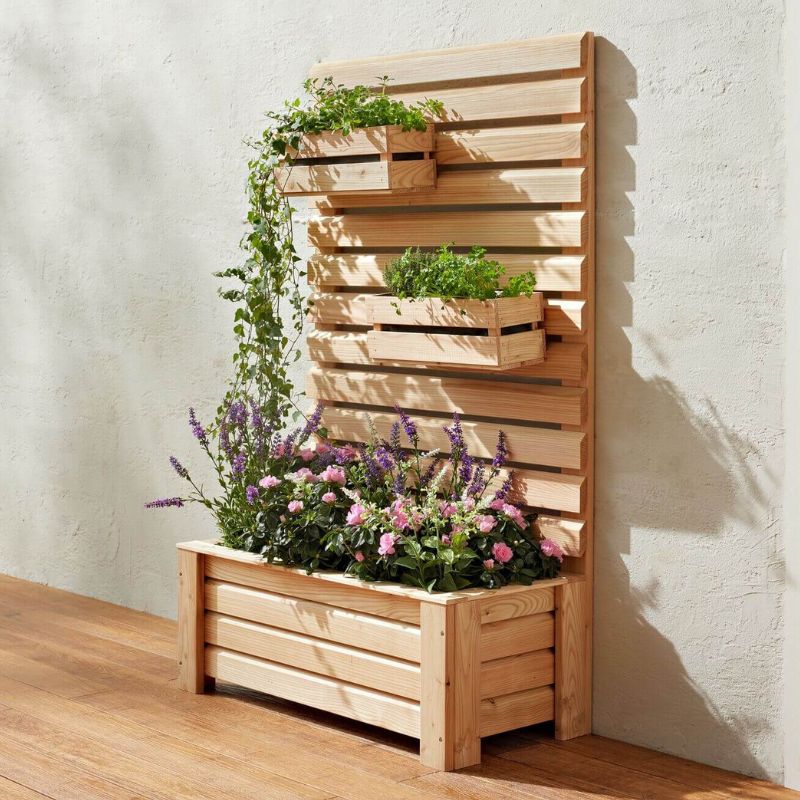 Pflanzkasten mit Sichtschutz Rhombusleisten