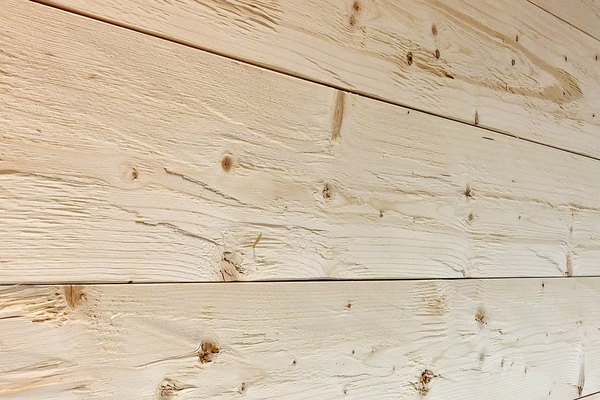 19x196mm Blockwandschalung Fichte gehackt / gebürstet