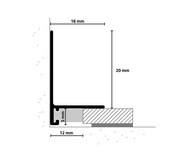 minileiste® Sockelleiste SL16X5 - schwarz
