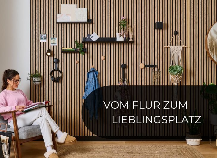 Vom Flur zum Lieblingsplatz Akustikpaneele Garderobe