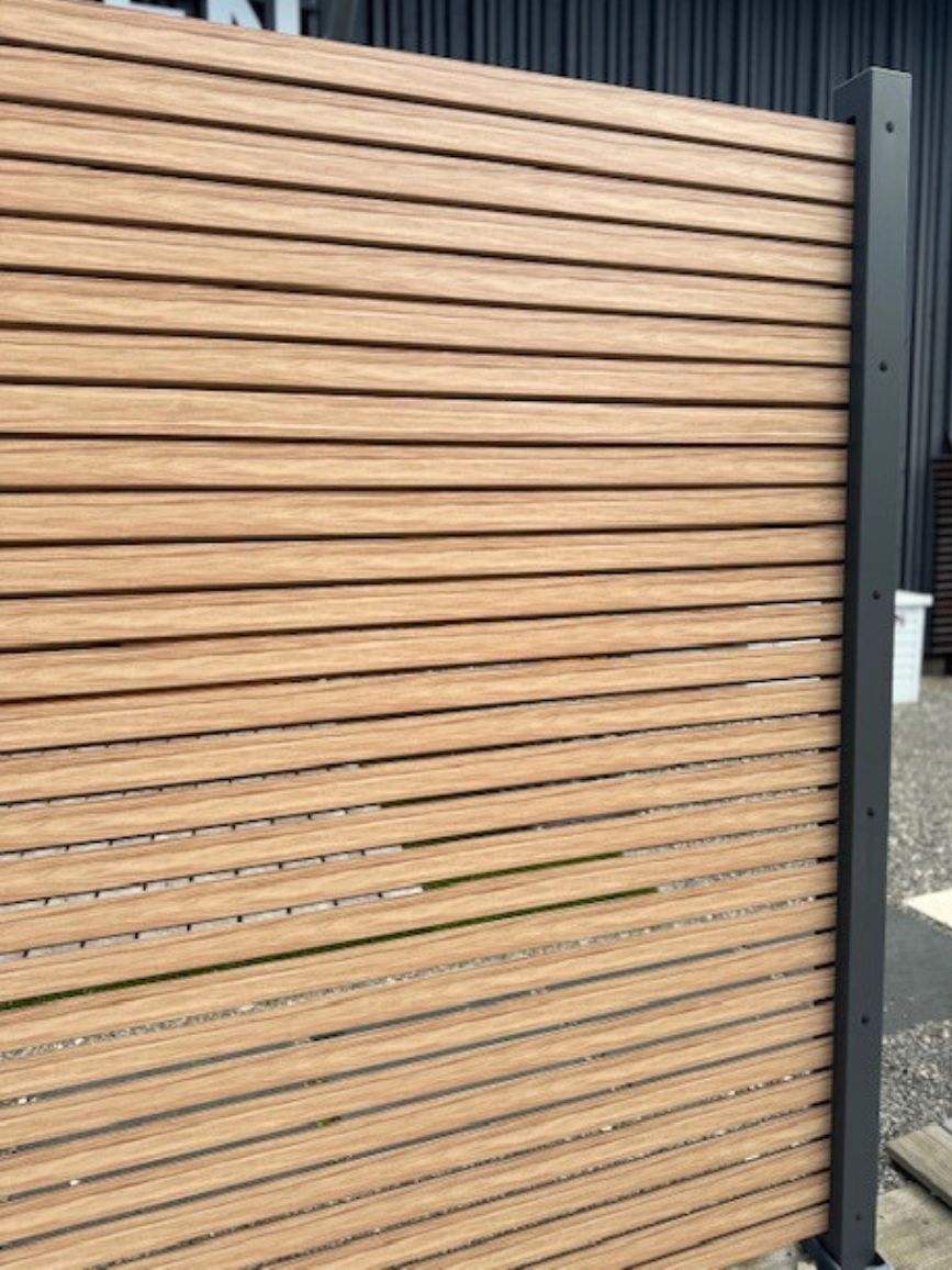 Alu Sichtschutz SYSTEM Rhombus Lärche Set