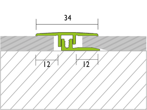PROCOVER Designfloor, Übergangsprofil für gleichhohe Bodenbeläge von 4 - 7 mm