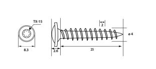 WEO ESSENTIAL Schrauben für Start-Profil 4x25mm