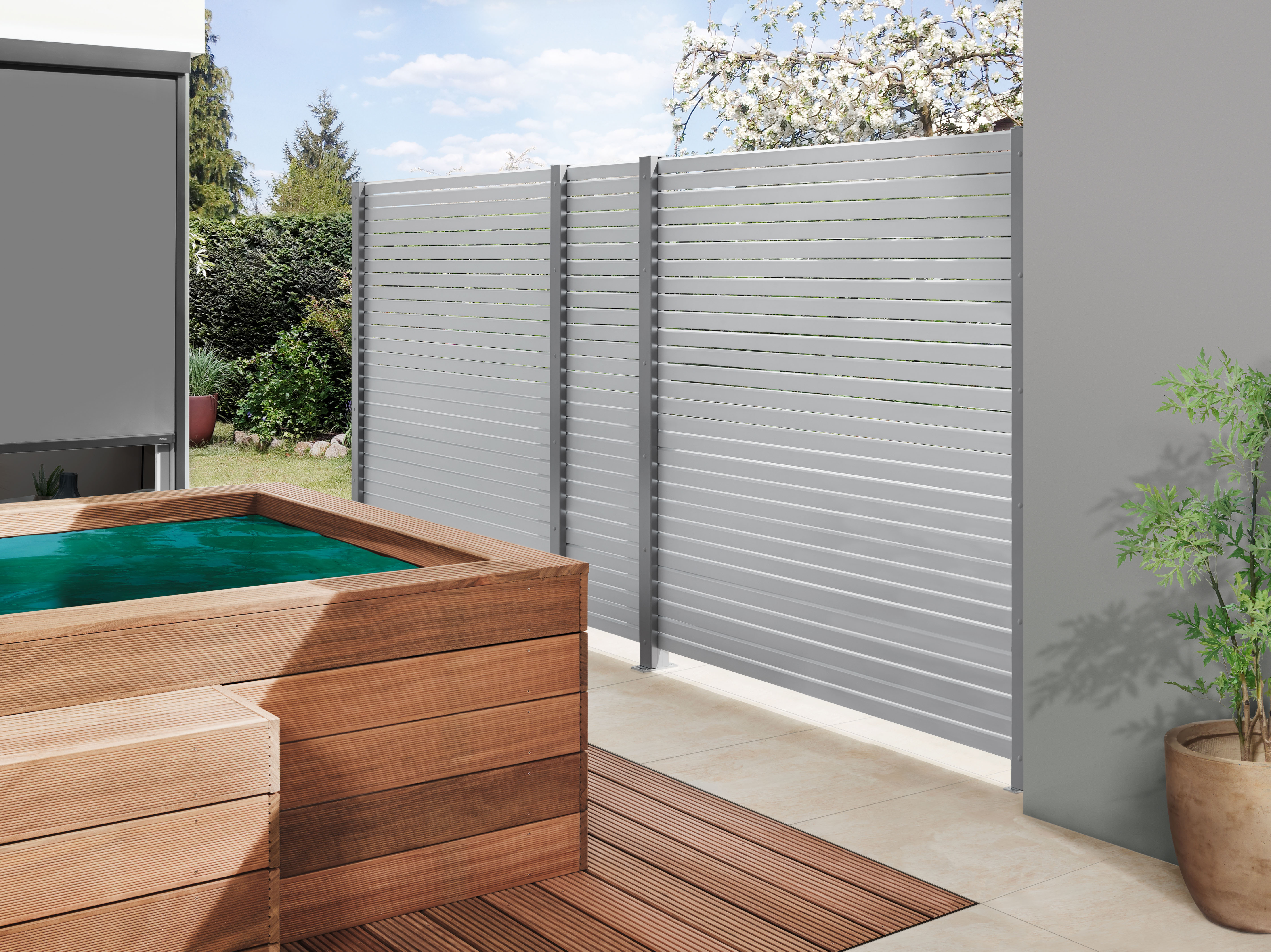 Sichtschutz Rhombusleisten grau