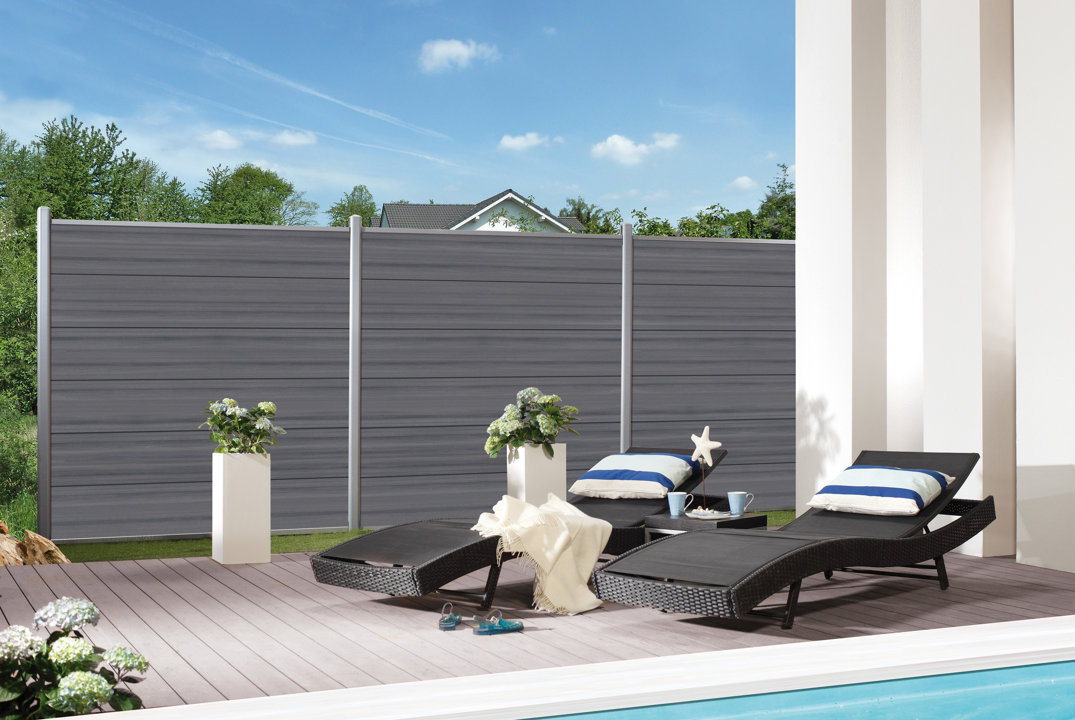 Sichtschutz SYSTEM Platinum XL Einzelprofil grau