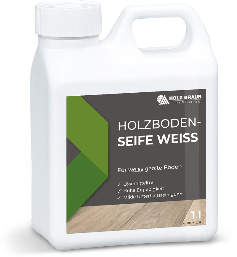 Holzboden Seife Weiss