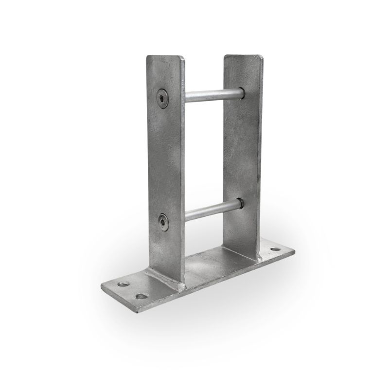 U Pfostenträger 91mm zum Aufdübeln inkl. Schrauben feuerverzinkt