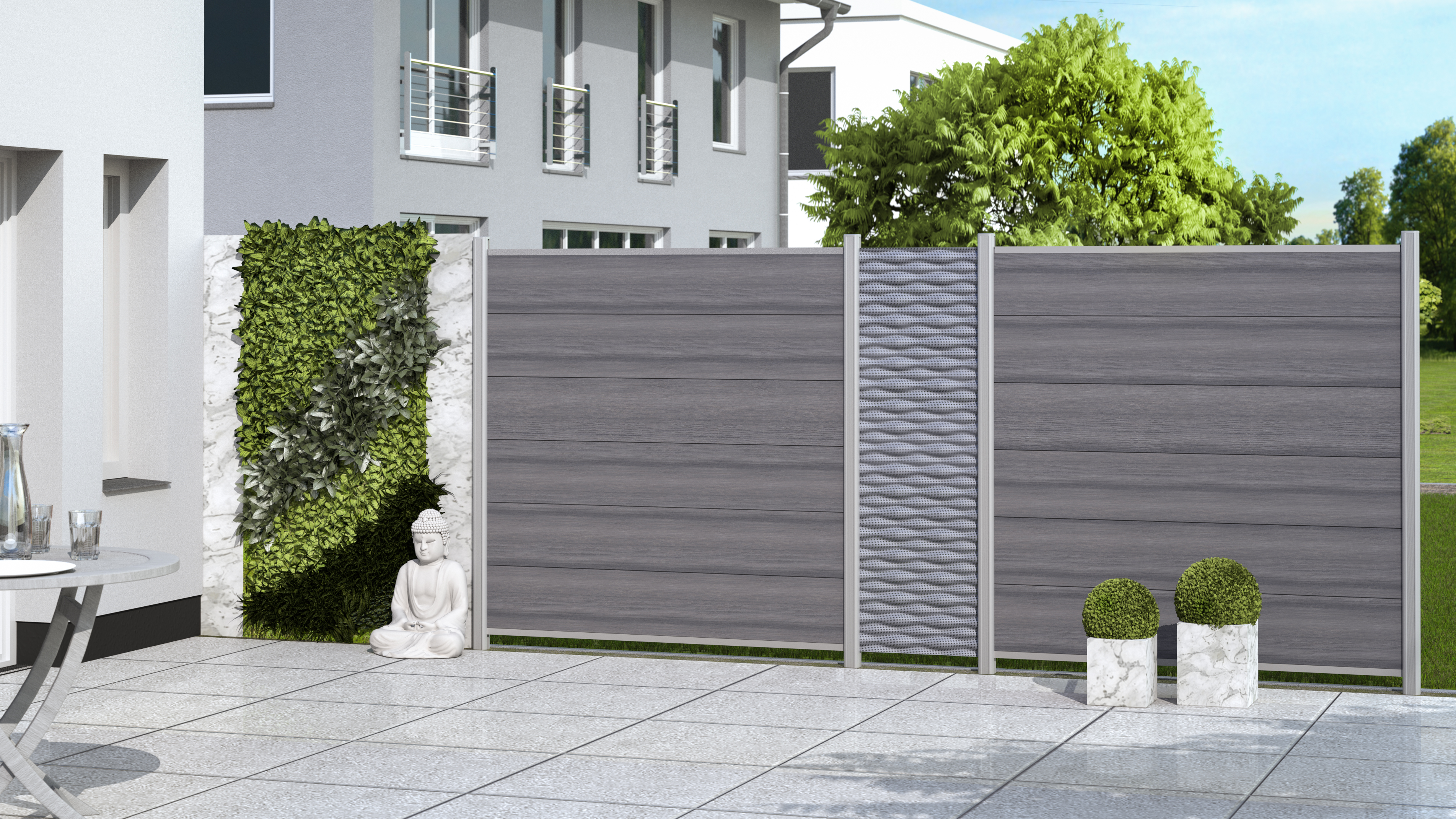 Sichtschutz FLOW Farbe silber