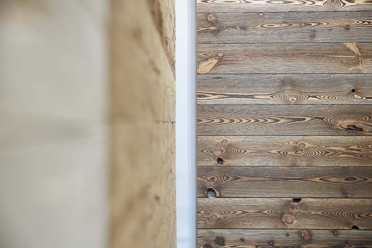 Wandverkleidung Holz Kiefer Carbon